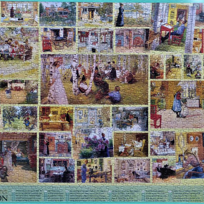 collage of fine art images from Carl Larsson in a puzzle