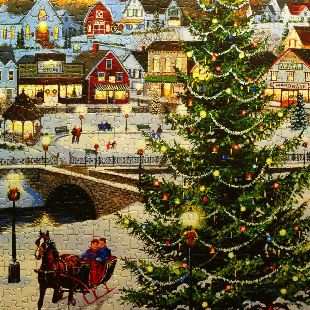 Cobble Hill Christmas Train Jigsaw Puzzle - Nostalgic Holiday Scene, Family Fun For All Ages