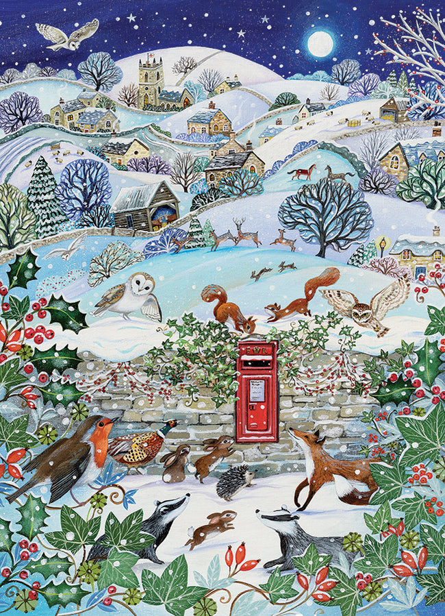 Cobble Hill 500 Piece Puzzle -Garden Birds in Winter - Sample Poster Included