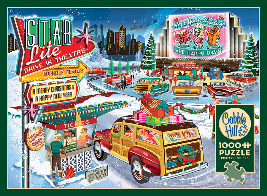 Puzzle Cobble Hill da 1000 pezzi - Negozio di fiori di Natale - Poster Puzzle Cobble Hill da 1000 pezzi - Negozio di fiori di Natale - Poster