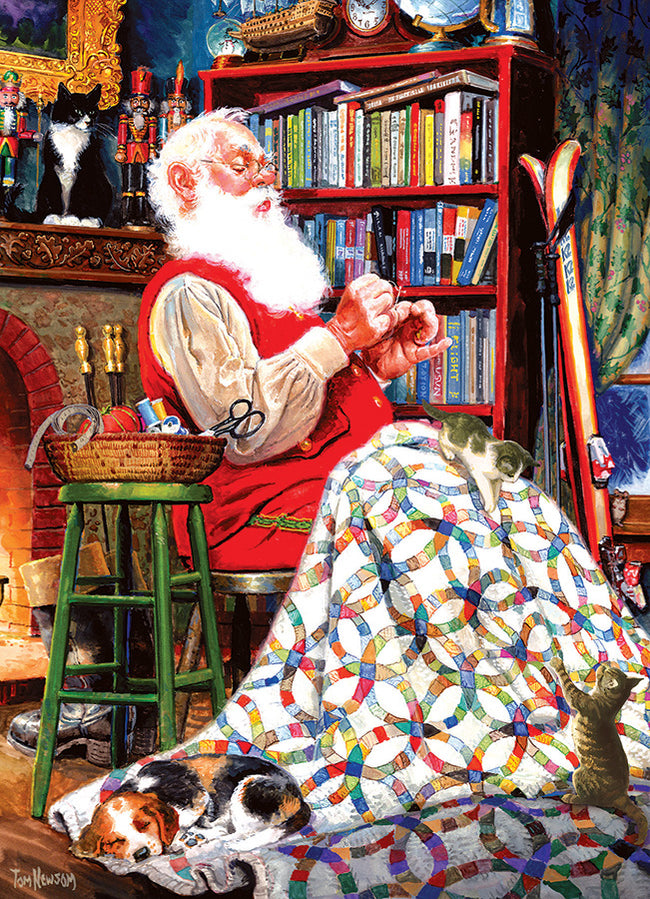 Cobble Hill Santa's Hobby Puzzle - Nostalgic Holiday Jigsaw Puzzle