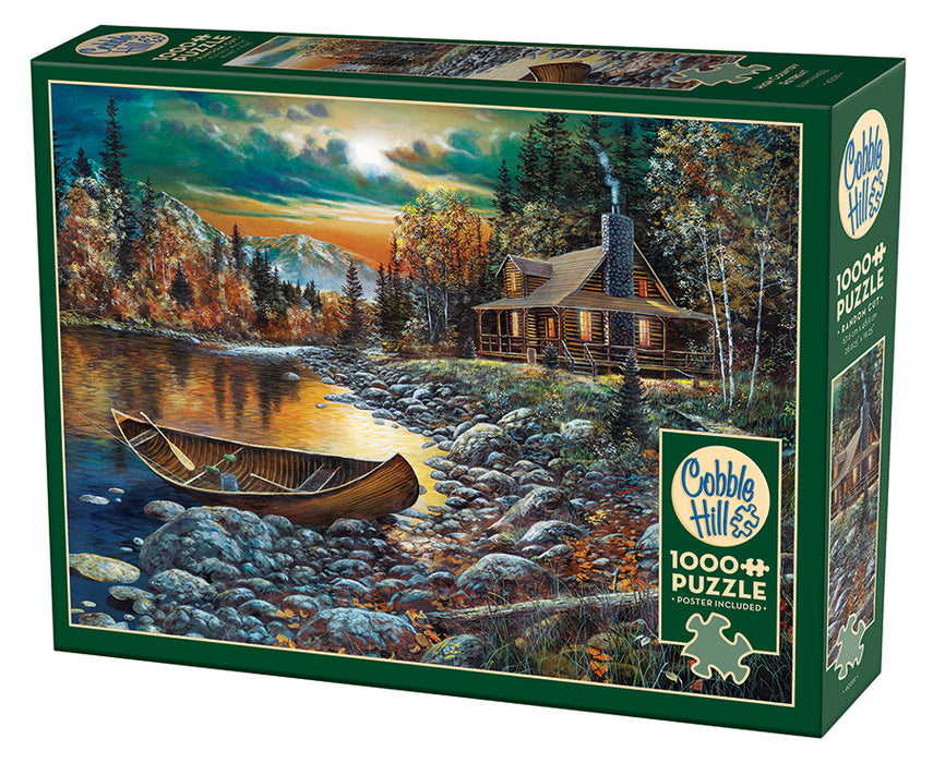 HUADADA 1000 Piece Jigsaw Puzzle For Adults - Rustic Cottage Resort Scene With Letters On Back