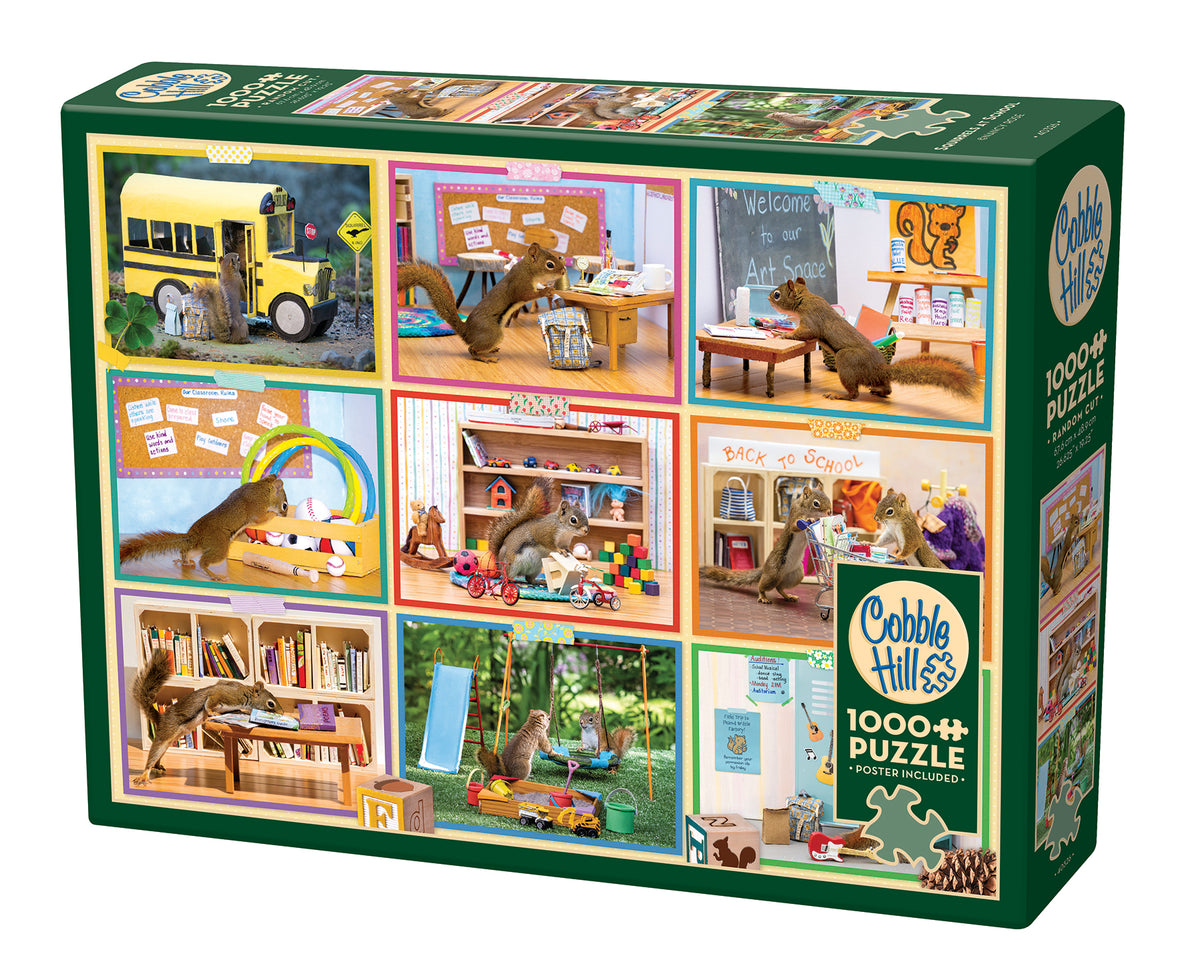 ④ かすう工房 申 猿 鈴 親子セット Squirrels at School | 1000 Piece - Cobble Hill Puzzles — USA