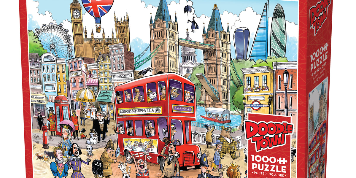 Doodletown: London Calling | 1000 Piece — USA Cobble Hill Puzzles