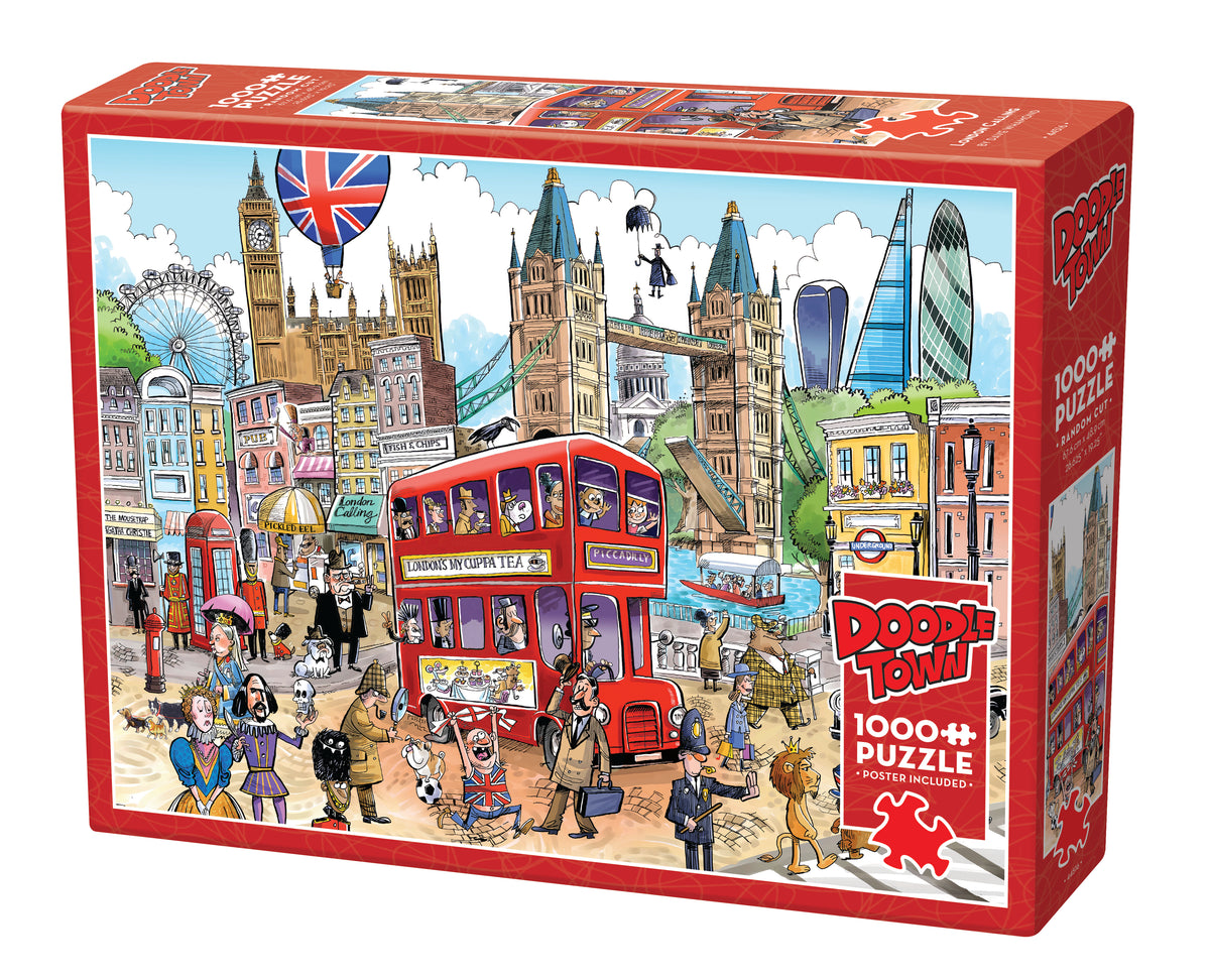 Doodletown: London Calling | 1000 Piece — USA Cobble Hill Puzzles