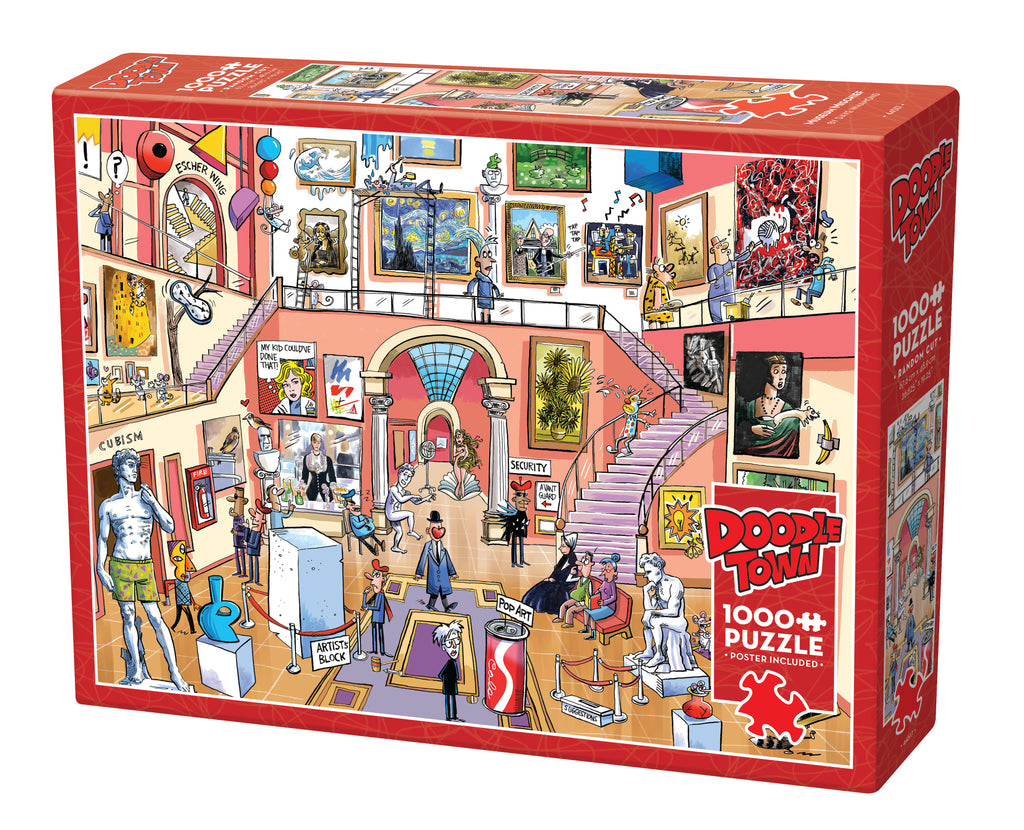 「GREENWICH VILLAGE」スティーブマックギー ３Dアート サイン有 Doodletown: Museum Mischief | 1000 Piece — USA Cobble Hill Puzzles