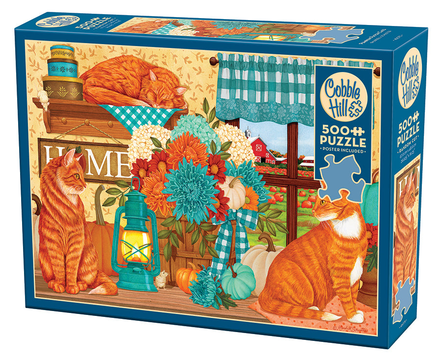 Cobble Hill 1000-Piece Farm Cats Jigsaw Puzzle – Colorful Nostalgic Scene For Family Fun