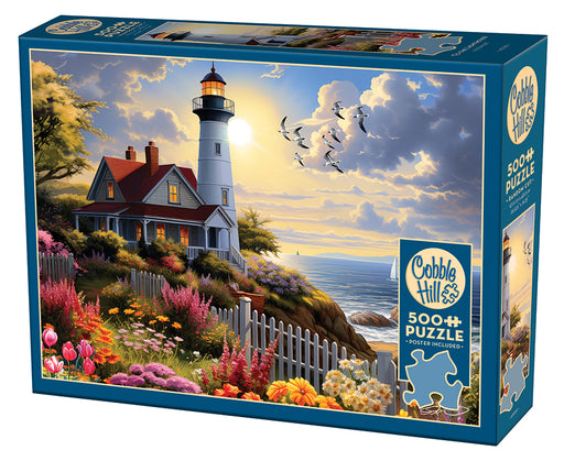 Tawas Point Lighthouse 500-Piece Jigsaw Puzzle - Michigan Scenery, Made In USA, 24x18 Inches