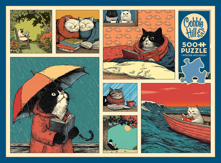 Cats Chillin with Books | 500 Piece