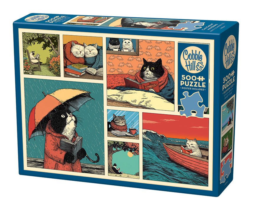 Cats Chillin with Books | 500 Piece