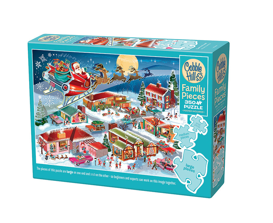 Santa's Flyby | Family Pieces 350 - Cobble Hill Puzzles — USA