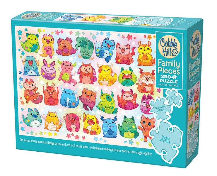 THE  FAMILY BD-BOX コースター付き Little Monsters | Family Pieces 350 — USA Cobble Hill Puzzles