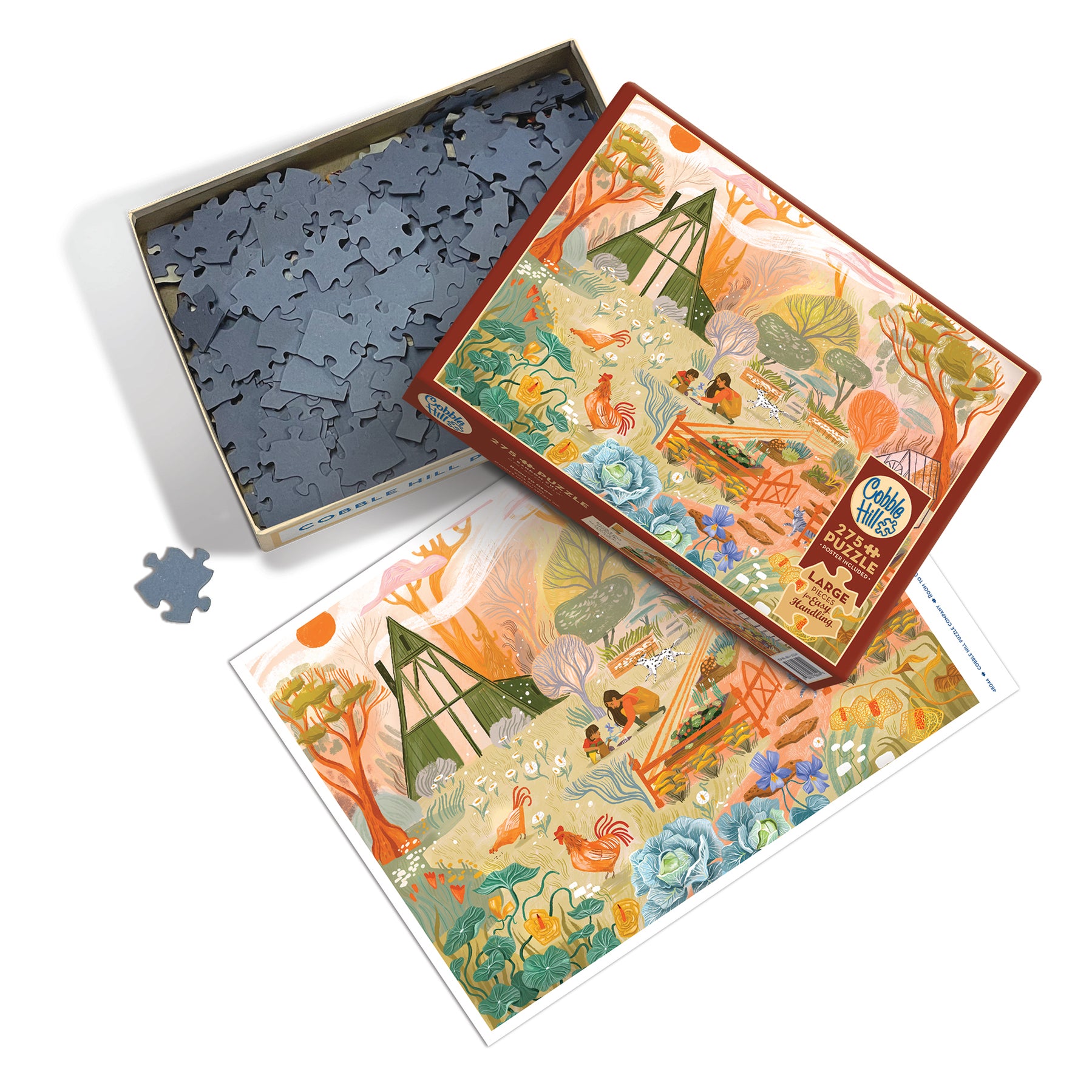 Cobble Hill Puzzle 275 Teile – „Mehr Teetassen“ – Easy Handling – Inkl. Musterposter – Hergestellt In Den USA