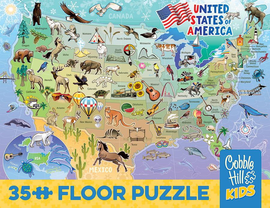 Map of the USA | Floor Puzzle 35pc