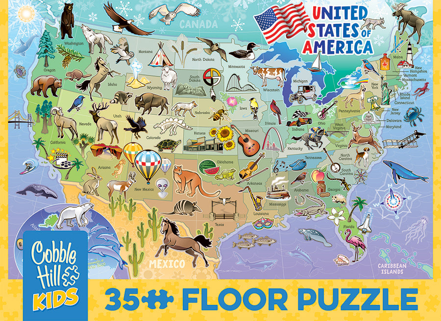 Map of the USA | Floor Puzzle 35pc