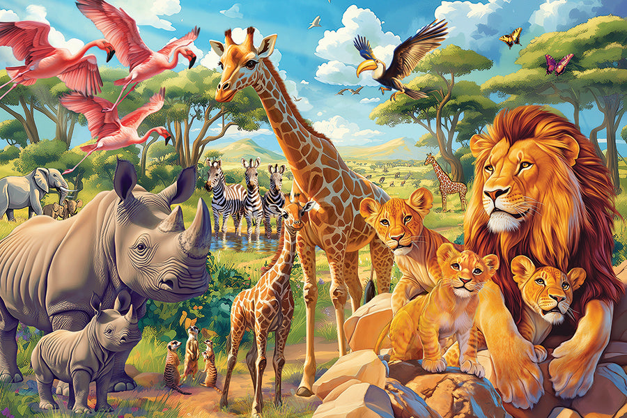 African Plains | Floor Puzzle 35pc | AI Assistance