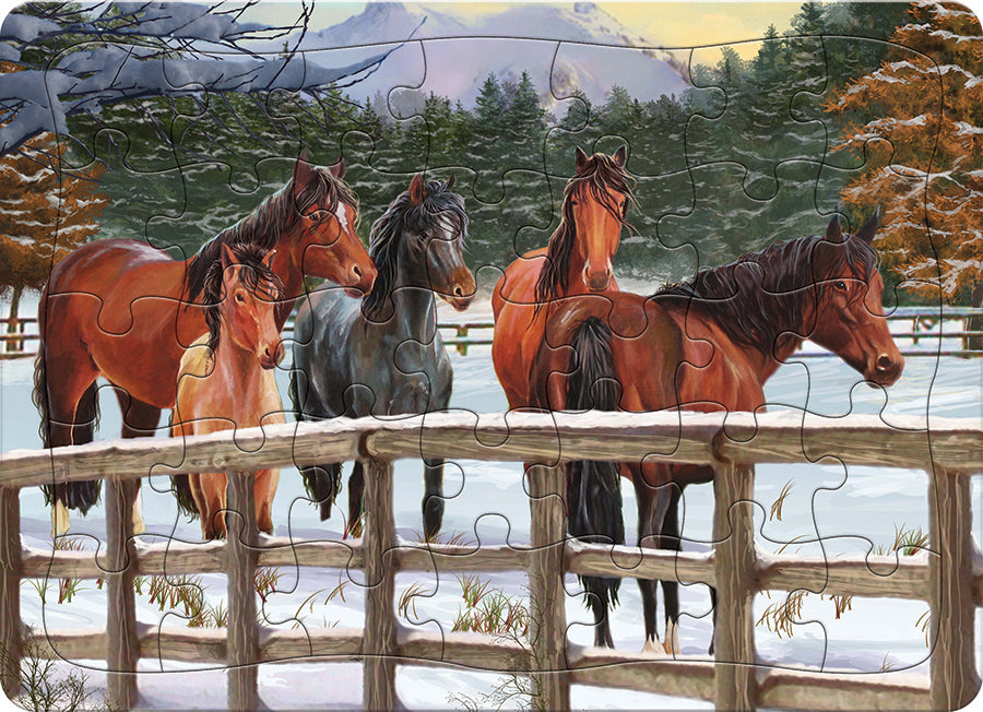 House on the hill 70sizeワンピースhorse柄 58860-snowy-pasture-2D-
