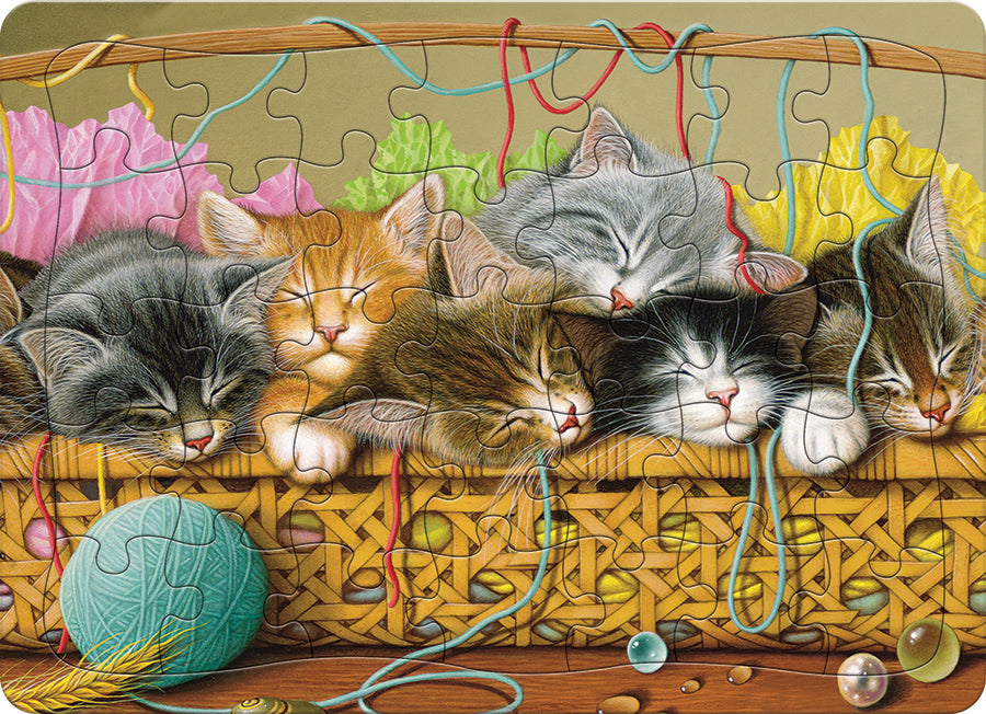 Kittens in Basket (tray) | 35 Piece Tray