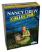 Nancy Drew Collector box cover with Nancy in a field of grass. It's night time and a little spooky. 