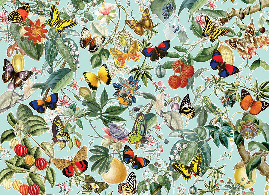 Cobble Hill Puzzle 1000 Pezzi – Fruit And Flutterbies, Con Poster Incluso, 67,6x48,9 Cm, Fatto In USA, Materiali Riciclati