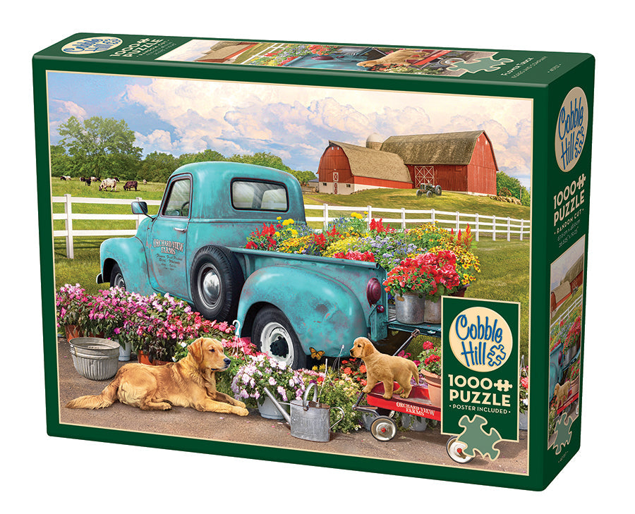 Cobble Hill 1000 Piece Puzzle - 'Backyard Banquet' Winter Bird Scene, Includes Poster, Random Cut