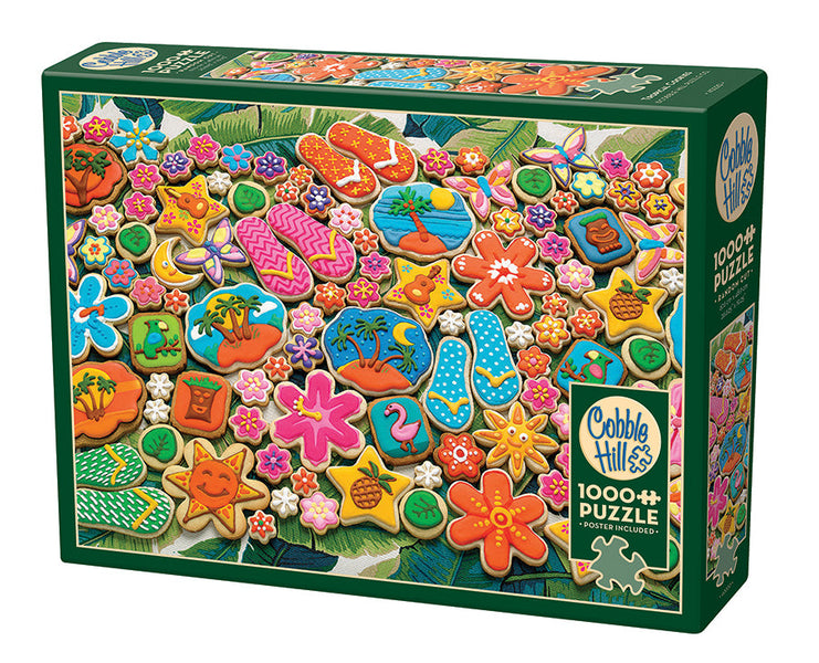 Cobble Hill Puzzle 1000 Teile – „Schneekugel Cookies“ Mit Poster, Made In USA