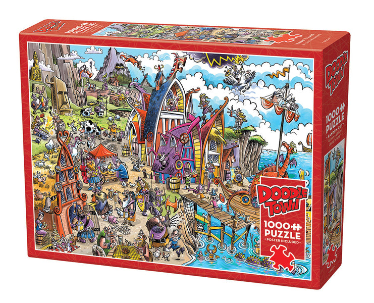 DoodleTown: Viking Village | 1000 Piece - Cobble Hill Puzzles
