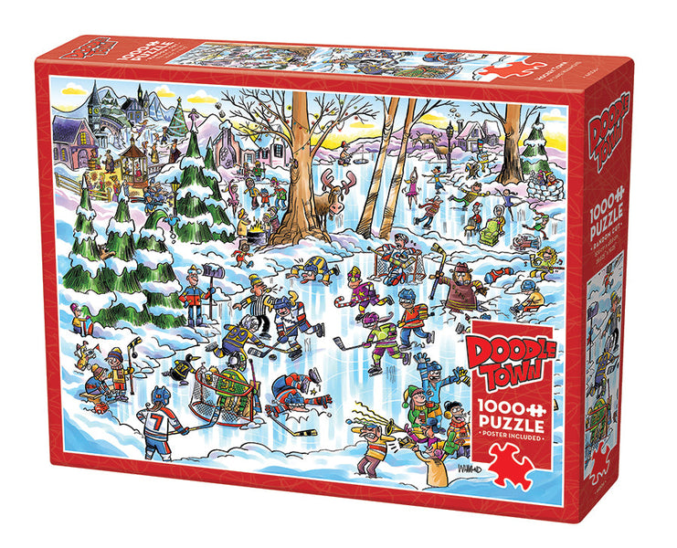 DoodleTown: Hockey Town | 1000 Piece - Cobble Hill Puzzles — USA