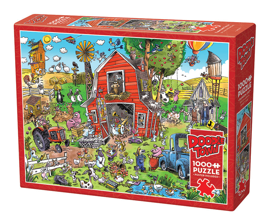 JG Farmyard Fords 1000 Piece Jigsaw Puzzle - 27x19 Inch, Art By Roy Didwell, Made In UK
