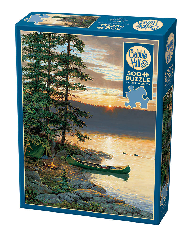 Cobble Hill Moose Lake Puzzle - 1000 Piece Jigsaw Puzzle, Colorful Nature Scene, Family Fun
