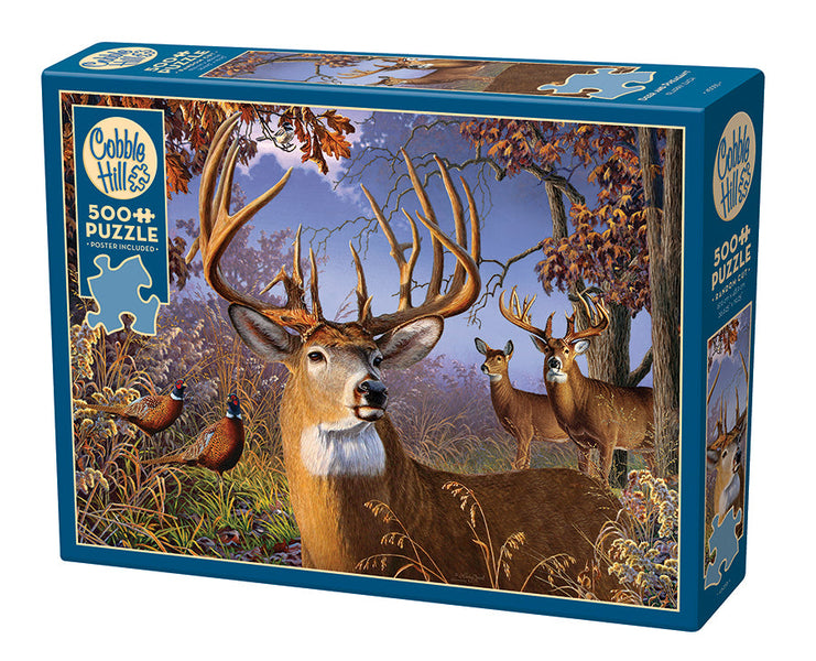 Houseシーン重鎮！Daniel Wang 12inch豪華3枚セット！ Deer and Pheasant | 500 Piece - Cobble Hill Puzzles — USA Cobble