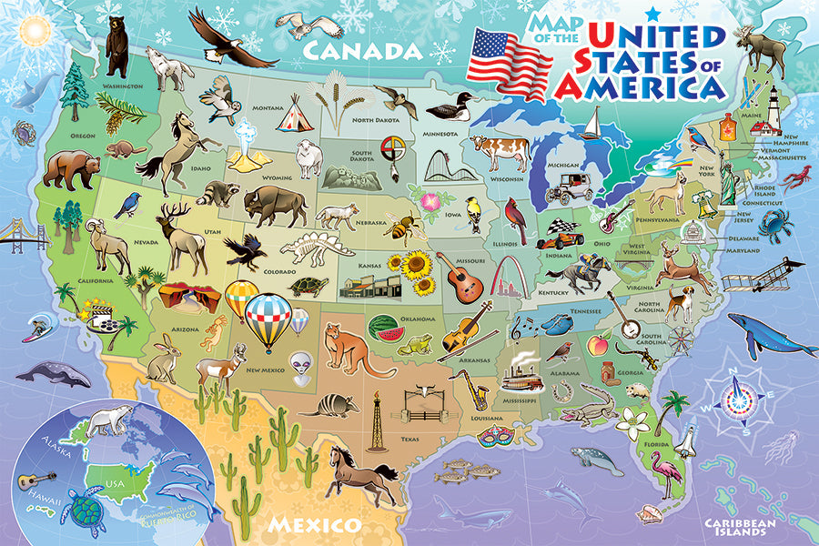 Mapa de los EE. UU. (Piso 48pc)