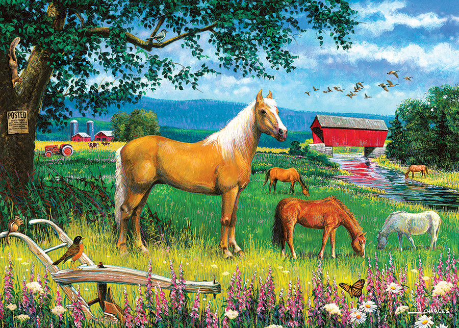 Horses in the Field (tray) | 35 Piece Tray